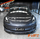 Gloss Black Aero DYNAMIC Bumper Splitters Lip Spoiler & Diffuser BodyKit for Tesla Model 3 2019-2023