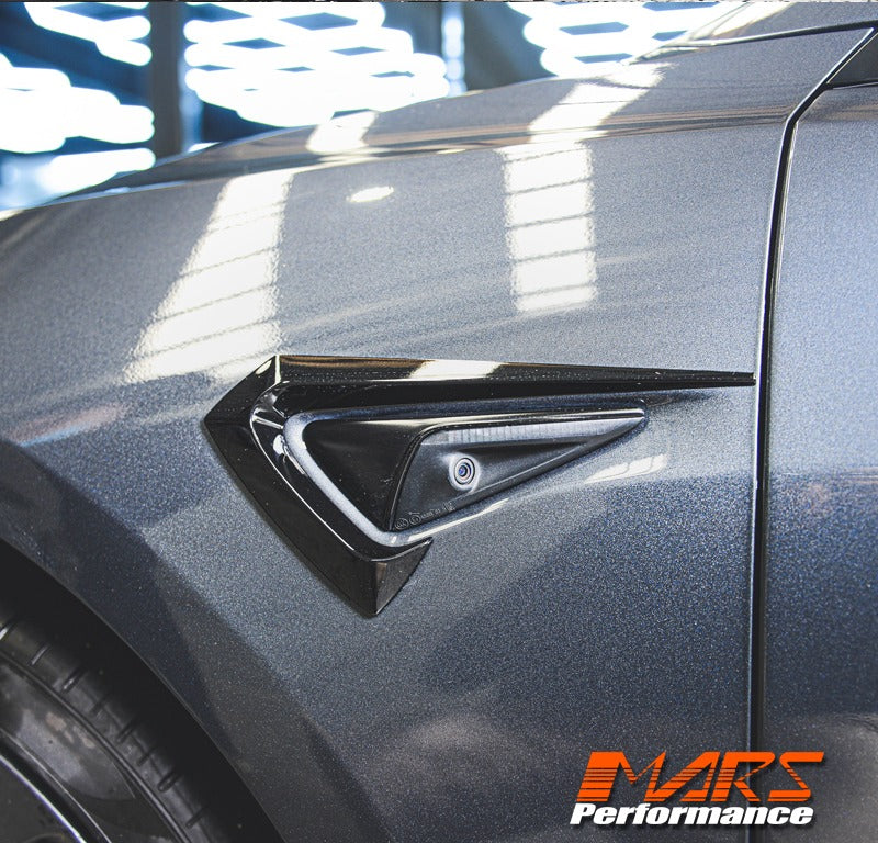 Gloss Black Aero DYNAMIC Bumper Splitters Lip Spoiler & Diffuser BodyKit for Tesla Model 3 2019-2023