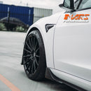 Gloss Black Aero DYNAMIC Bumper Splitters Lip Spoiler & Diffuser BodyKit for Tesla Model 3 2019-2023