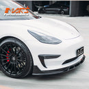 Gloss Black Aero DYNAMIC Bumper Splitters Lip Spoiler & Diffuser BodyKit for Tesla Model 3 2019-2023
