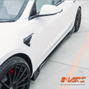 Gloss Black Aero DYNAMIC Bumper Splitters Lip Spoiler & Diffuser BodyKit for Tesla Model 3 2019-2023