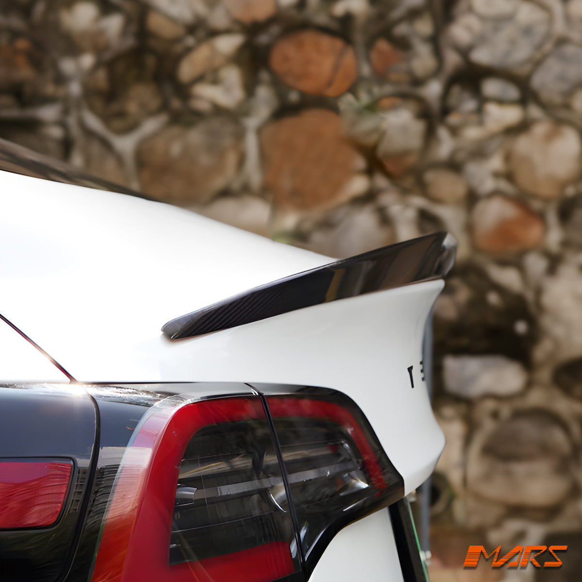 Revozport Style Carbon Fibre Rear trunk boot lip Spoiler Wing for Tesla Model 3 2019-2023