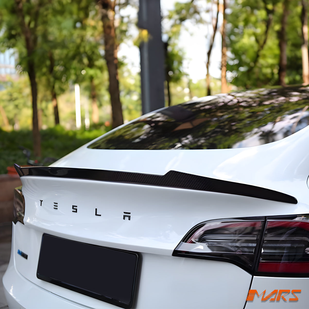 Revozport Style Carbon Fibre Rear trunk boot lip Spoiler Wing for Tesla Model 3 2019-2023