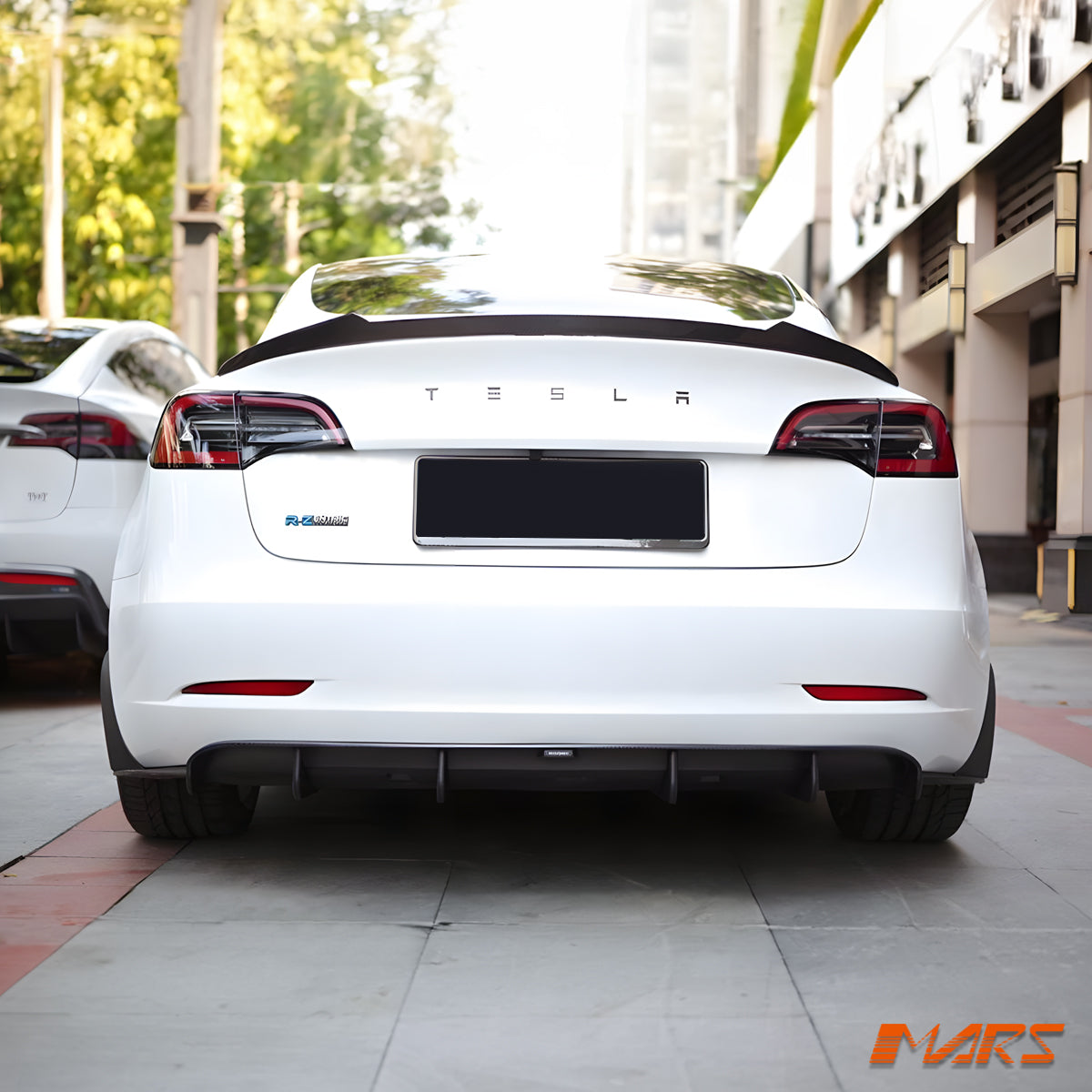 Revozport Style Carbon Fibre Rear trunk boot lip Spoiler Wing for Tesla Model 3 2019-2023