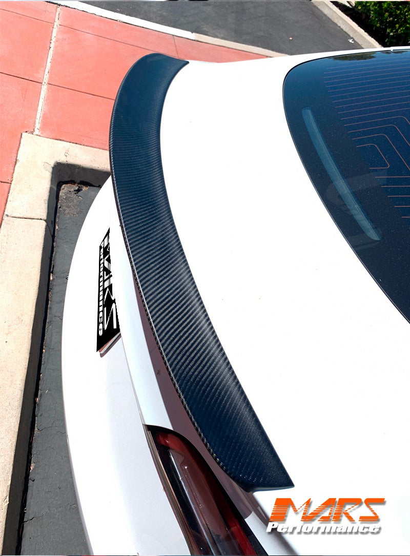 Blade Carbon Fibre Rear trunk boot lip Spoiler Wing for Tesla Model 3 2019-2023