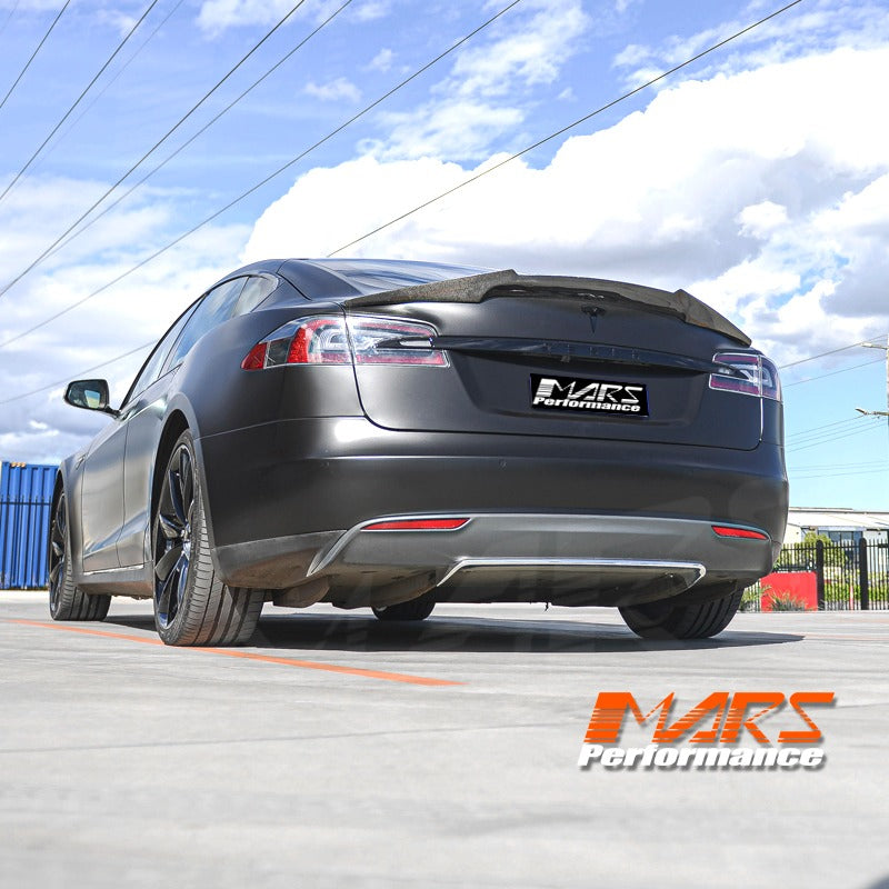 GT-V Style Carbon Fibre Rear trunk boot lip Spoiler Wing for Tesla Model S 2013-2018