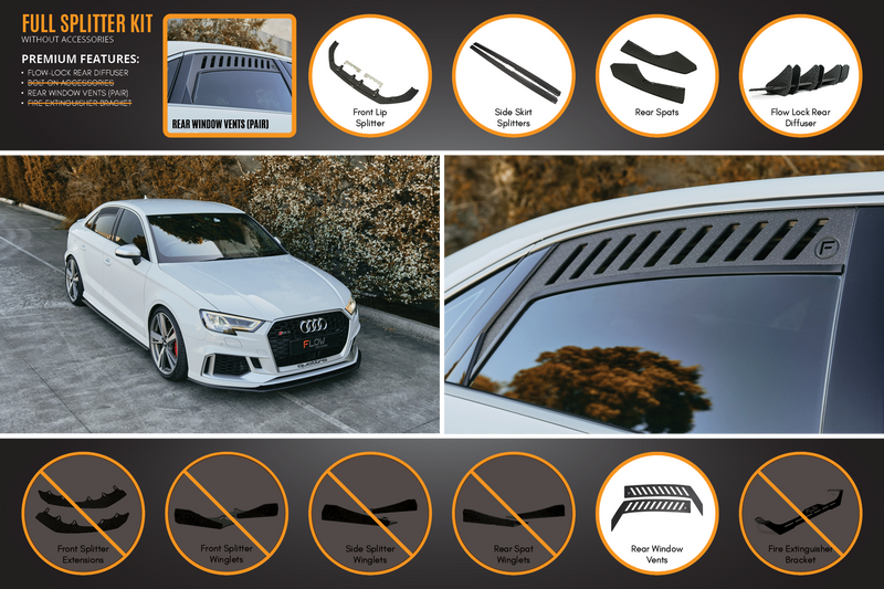 RS3 8V Sedan Facelift Full Lip Splitter Set