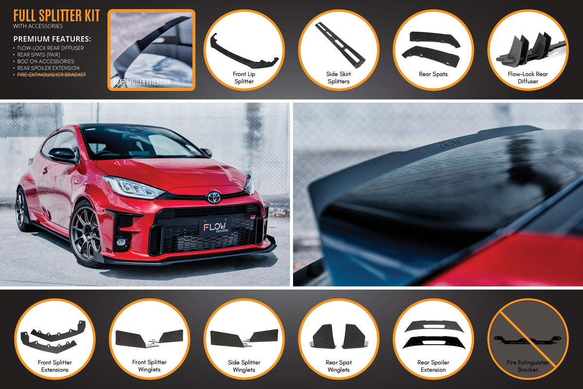 Yaris GR Gen1 Full Lip Splitter Kit With Rear Diffuser