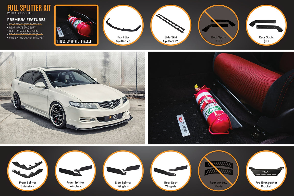 Honda Accord Euro FACELIFT CL7/CL9 Full Lip Splitter Set