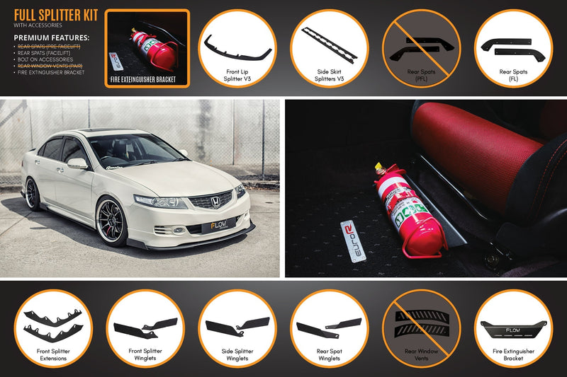 Honda Accord Euro PRE-FACELIFT CL7/CL9 Full Lip Splitter Set