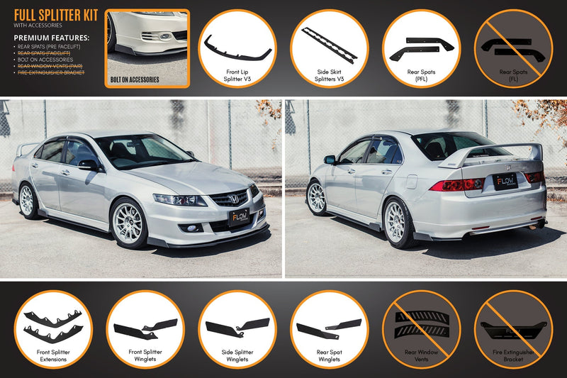 Honda Accord Euro FACELIFT CL7/CL9 Full Lip Splitter Set