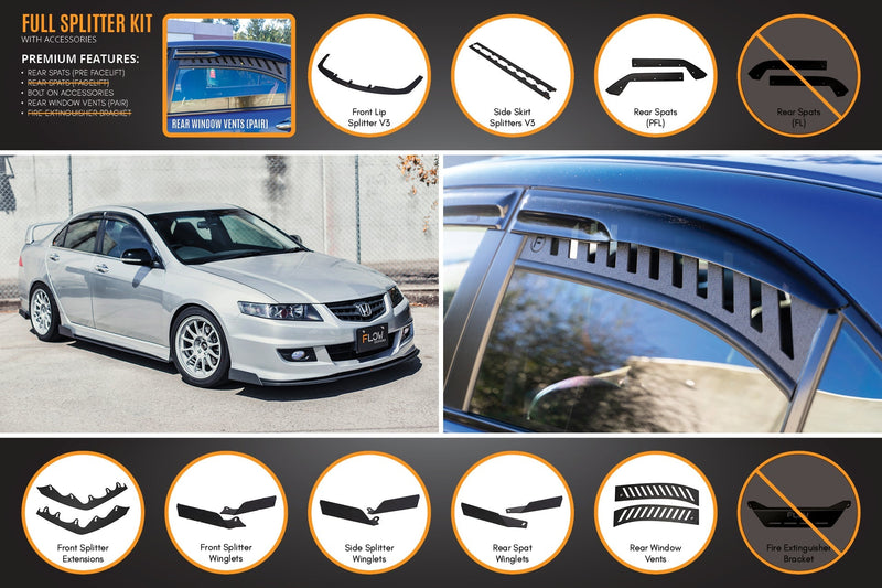 Honda Accord Euro FACELIFT CL7/CL9 Full Lip Splitter Set