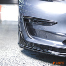 Gloss Black Aero DYNAMIC Front Bumper bar Side Blade Spoiler BodyKit for Tesla Model 3 2019 - 2023 - Mars Performance