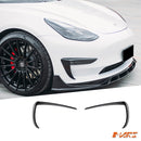 Gloss Black Aero DYNAMIC Front Bumper bar Side Blade Spoiler BodyKit for Tesla Model 3 2019 - 2023 - Mars Performance