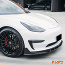 Gloss Black Aero DYNAMIC Front Bumper bar Side Blade Spoiler BodyKit for Tesla Model 3 2019 - 2023 - Mars Performance