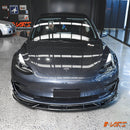 Gloss Black Aero DYNAMIC Lower Front Bumper bar Lip Spoiler BodyKit for Tesla Model 3 2019 - 2023 - Mars Performance