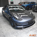 Gloss Black Aero DYNAMIC Lower Front Bumper bar Lip Spoiler BodyKit for Tesla Model 3 2019 - 2023 - Mars Performance