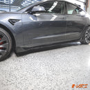 Gloss Black Aero DYNAMIC Lower Side Skirts Lip Spoiler BodyKit for Tesla Model 3 2019 - 2023 - Mars Performance