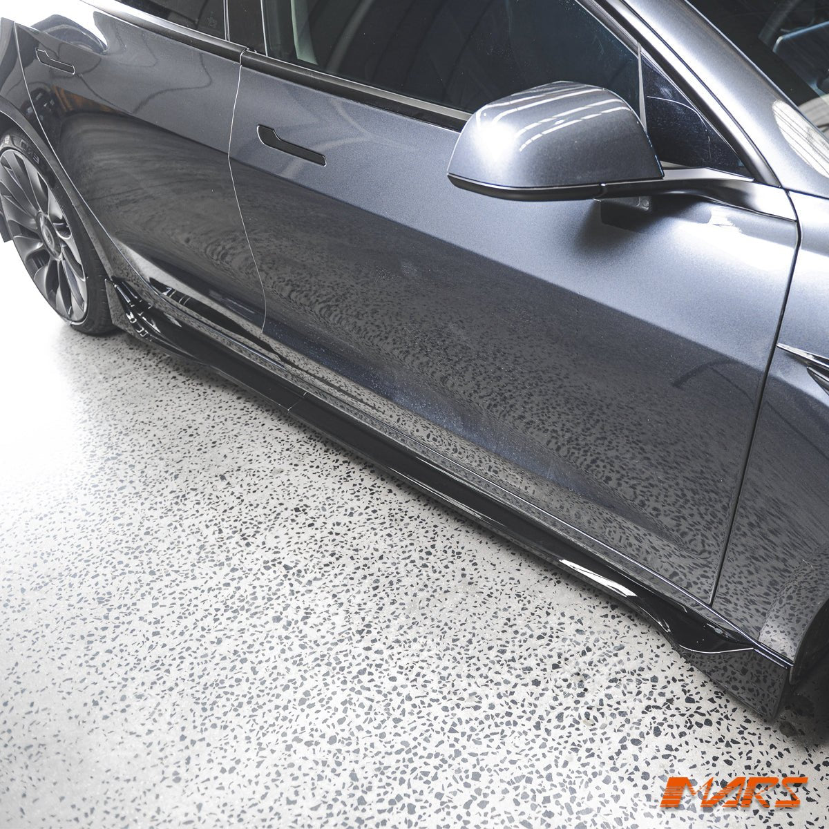 Gloss Black Aero DYNAMIC Lower Side Skirts Lip Spoiler BodyKit for Tesla Model 3 2019 - 2023 - Mars Performance