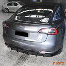 Gloss Black Aero DYNAMIC Rear Bumper Splitters Spoiler & Diffuser BodyKit for Tesla Model 3 2019 - 2023 - Mars Performance