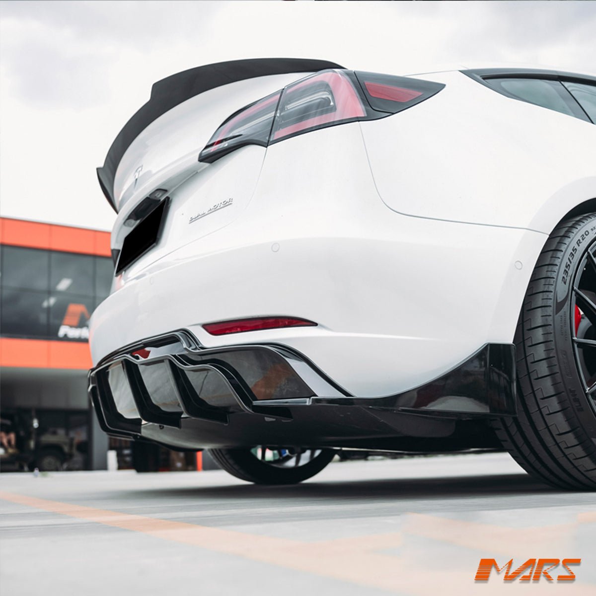 Gloss Black Aero DYNAMIC Rear Trunk Boot lip Spoiler BodyKit for Tesla Model 3 2019 - 2023 - Mars Performance