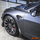 Gloss Black Aero DYNAMIC Side Fender Guard Camera Vent Blade BodyKit for Tesla Model 3 2019 - 2023 - Mars Performance