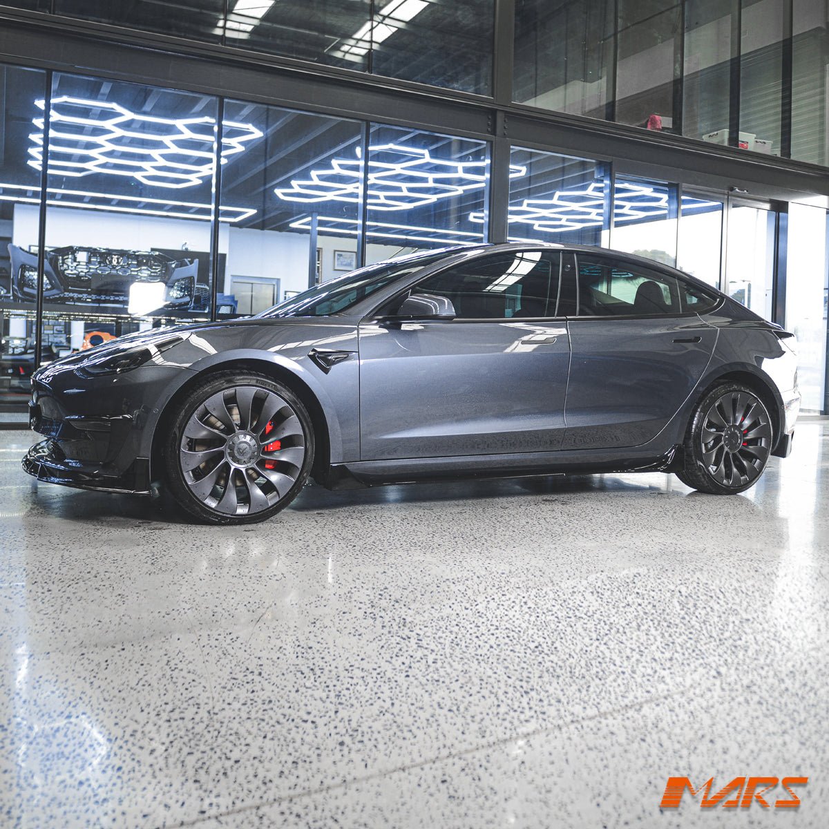 Gloss Black Aero DYNAMIC Side Fender Guard Camera Vent Blade BodyKit for Tesla Model 3 2019 - 2023 - Mars Performance