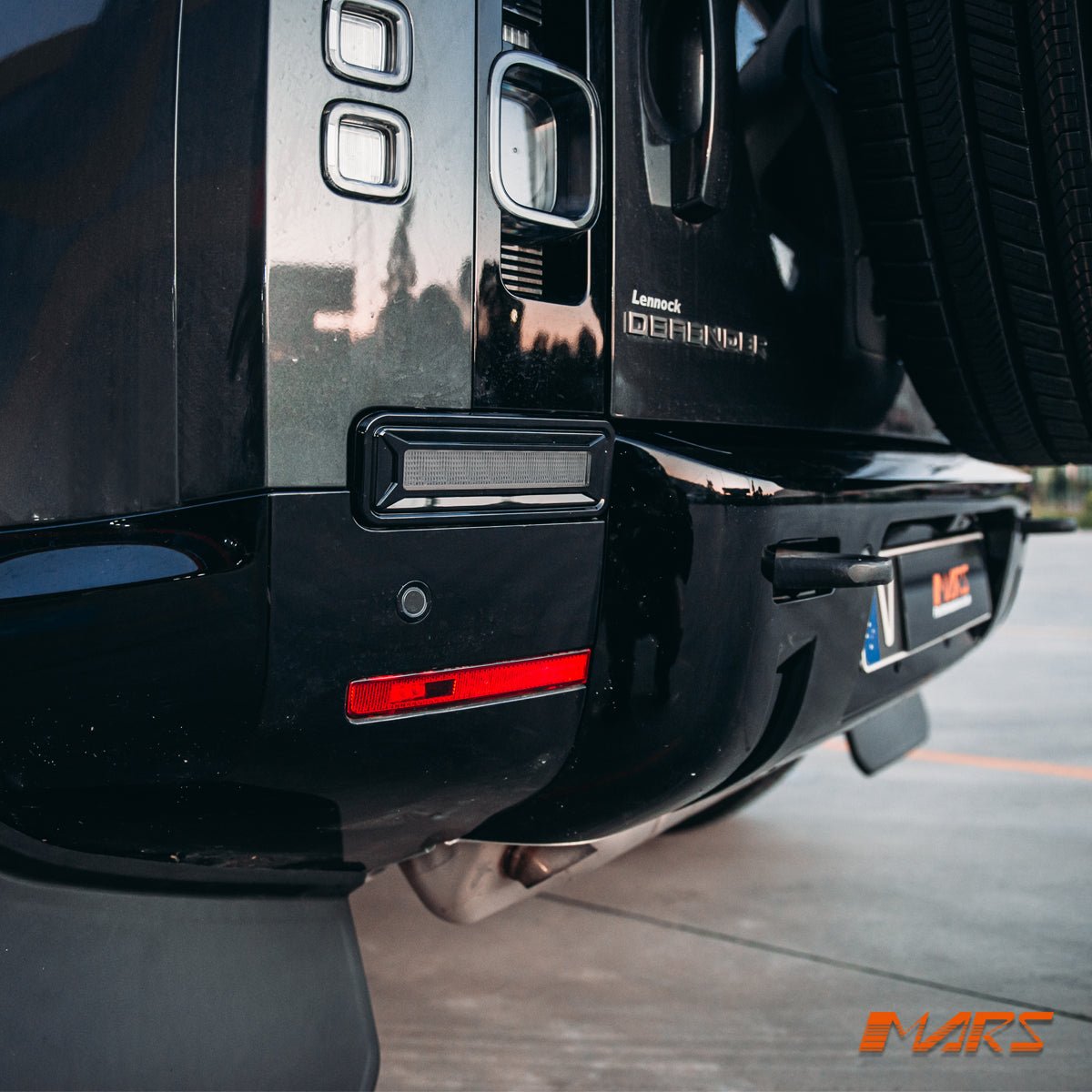 High Power LED Reverse tail lights for Land Rover Defender L663 90 110 130 2020 - 2025 - Black Surround - Mars Performance