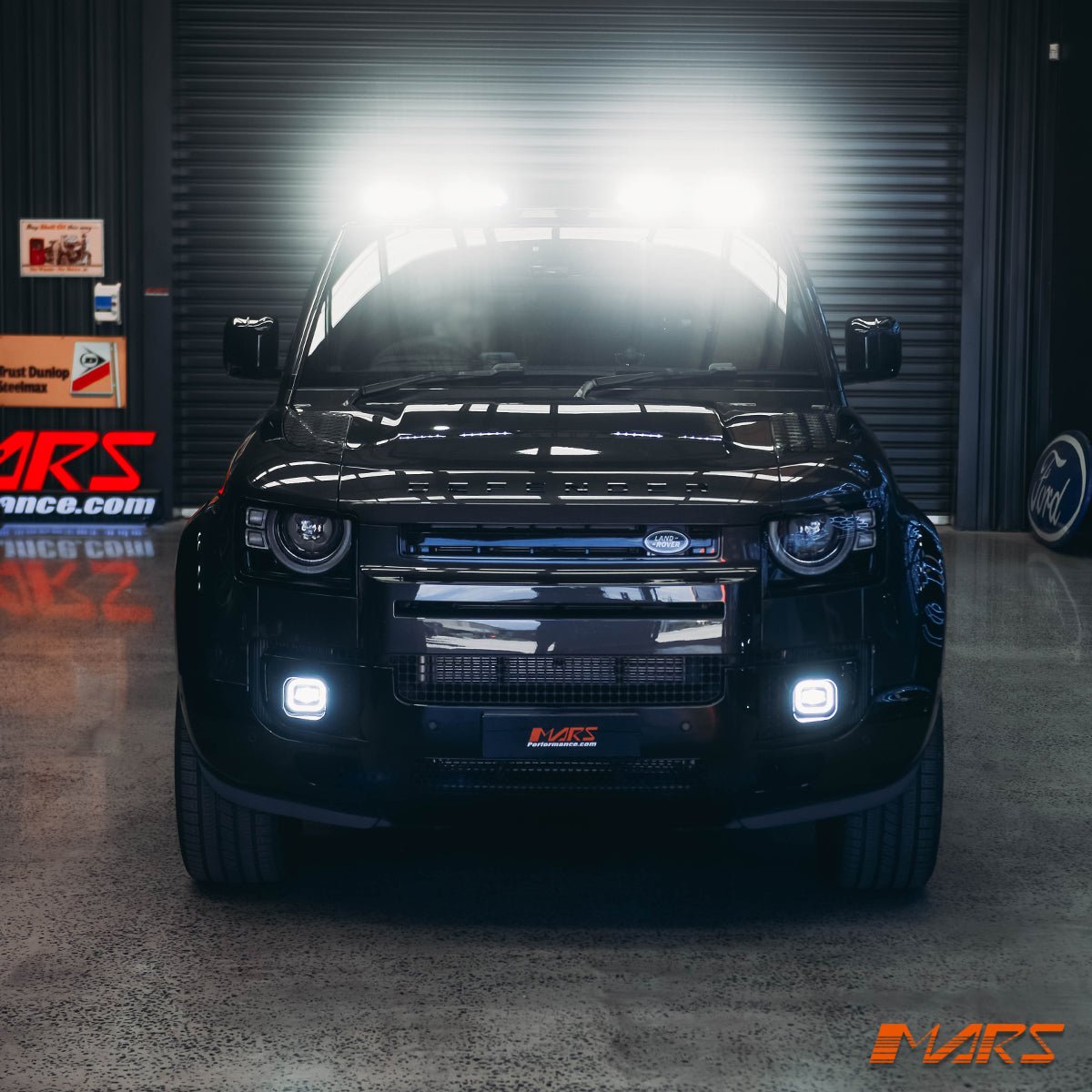 LED DRL & Fog lights with Gloss Black Mesh Bodykit for Land Rover Defender L663 90 110 130 2020 - 2025 - Mars Performance