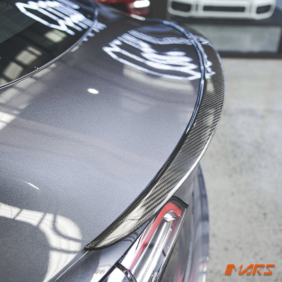 Performance Dry Carbon Fibre Rear trunk boot lip Spoiler Wing for Tesla Model 3 2019 - 2023 - Mars Performance