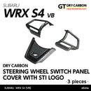 Dry Carbon Fibre Steering Wheel Switch Panel Covers - For STI Emblem (3-Piece) For Subaru WRX VB/VN 2022+