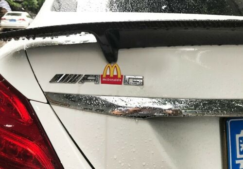 MCDONALD'S MACCAS Style Rubber Emblem For Mercedes-Benz AMG & BMW M Series NEW
