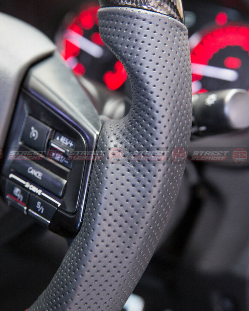 Carbon & Leather Steering Wheel W/ Red Stitching For 2014-2020 Subaru WRX/STI