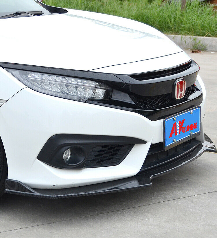 Street Design Front Lip For 2016-2020 Honda Civic 10TH Sedan/Hatch (GLOSS BLACK)