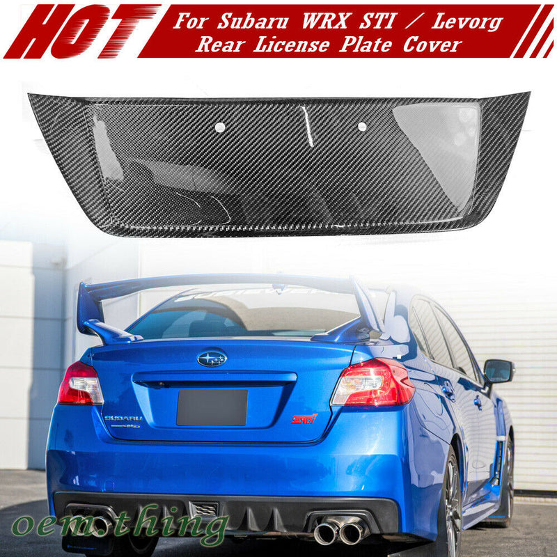 Rear Trunk Number Plate Cover For 2015-2020 Subaru WRX/STI VA (DRY CARBON FIBRE)