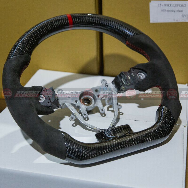 Steering Wheel For 2008-2013 Subaru Impreza WRX/STI (CARBON/SUEDE/RED STITCH)
