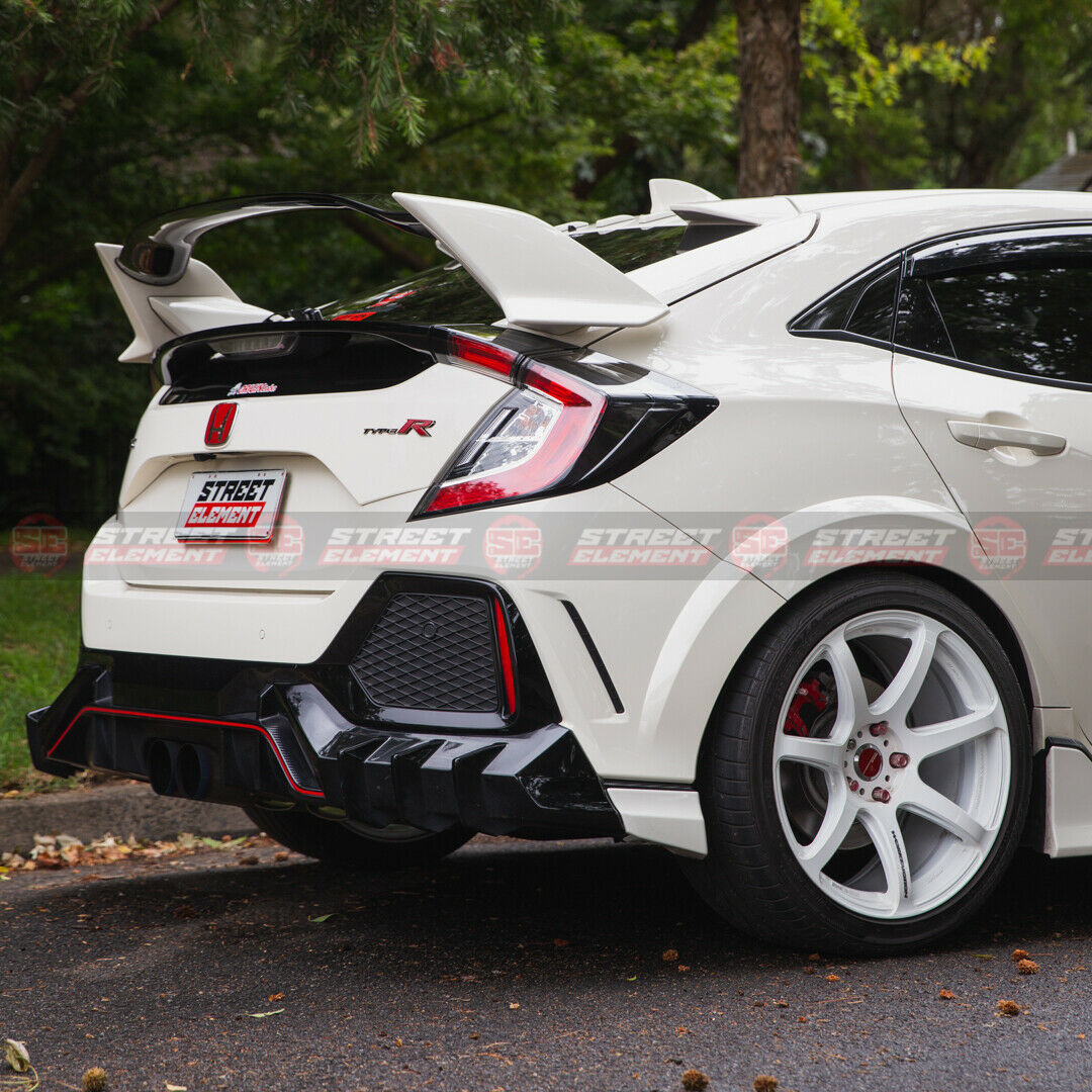 M-P Style Rear Bumper Spats For 2017-2020 Honda Civic Type R FK8 (MATTE BLACK)