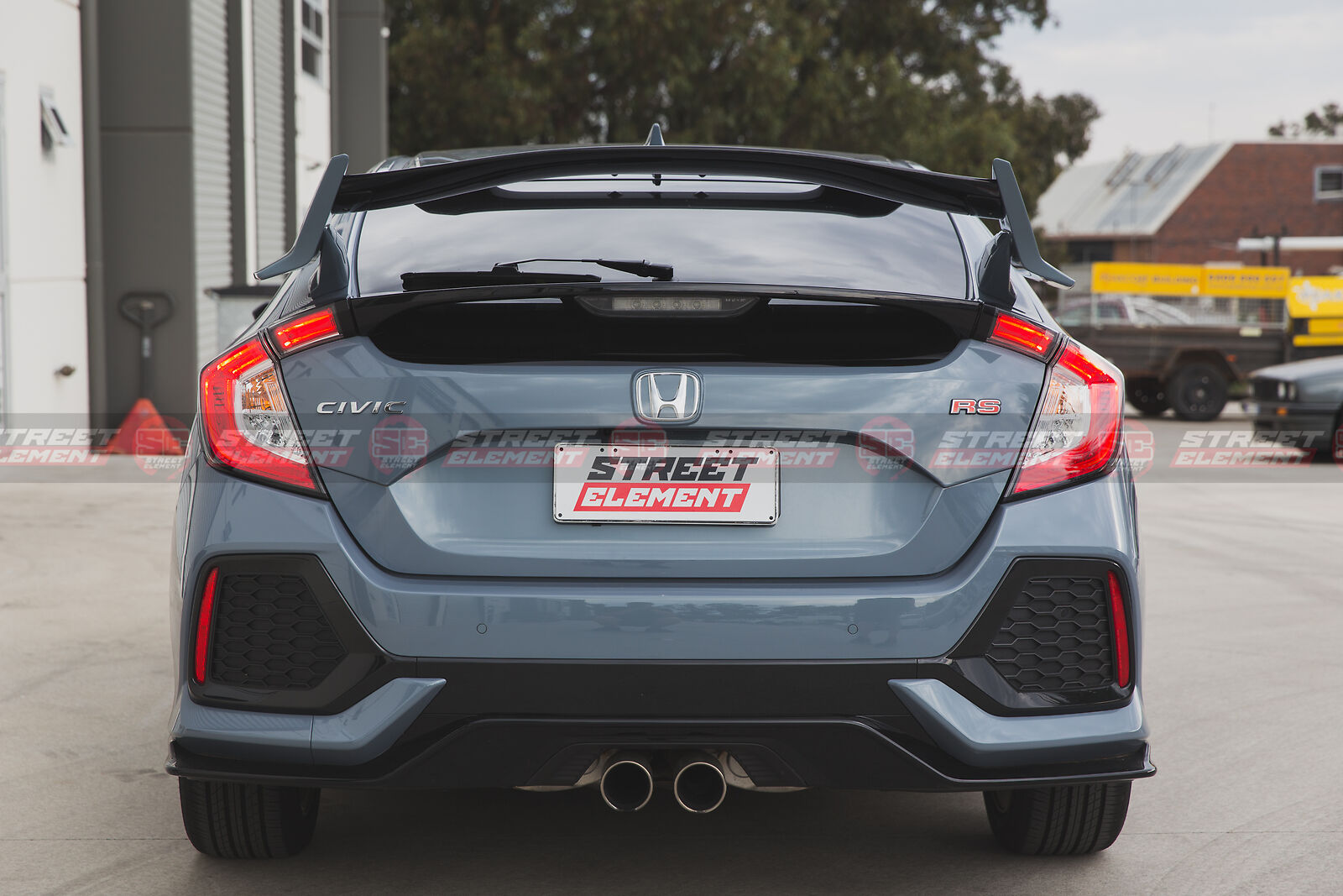 Type R Style Trunk Wing Spoiler For 2016-2020 Honda Civic HATCH (BLUE B-593M)