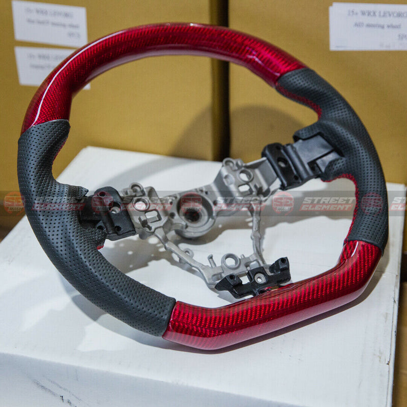 DMK Steering Wheel For 2016-2020 Subaru Levorg V1 (RED CARBON/LEATHER/R STITCH)