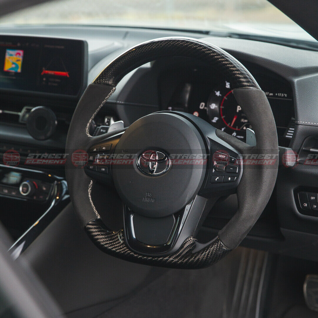 DMK Steering Wheel For 2019-2021 Toyota Supra GR (CARBON/RED LEATHER/STITCH) NA