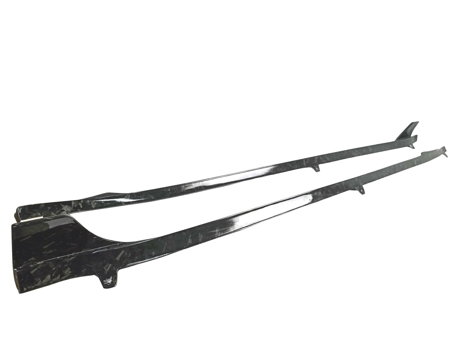 SEV1 Style Side Skirts/Extensions For 2019-2021 Tesla Model 3 (FORGED CARBON)