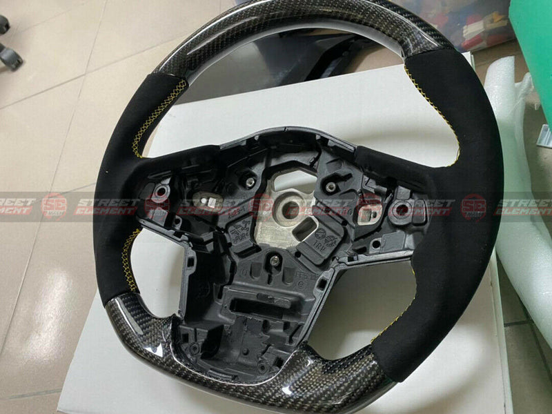 DMK Steering Wheel For 2019-2021 Toyota Supra GR (CARBON/SUEDE/YELLOW STITCH)