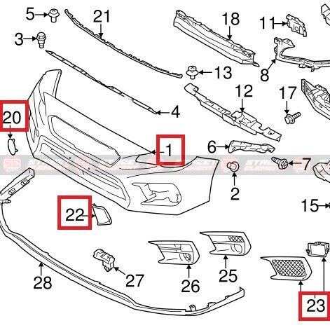 OEM+ MY18 Style Front Bumper Set For 2014-2021 Subaru WRX/STI V1 (UNPAINTED)