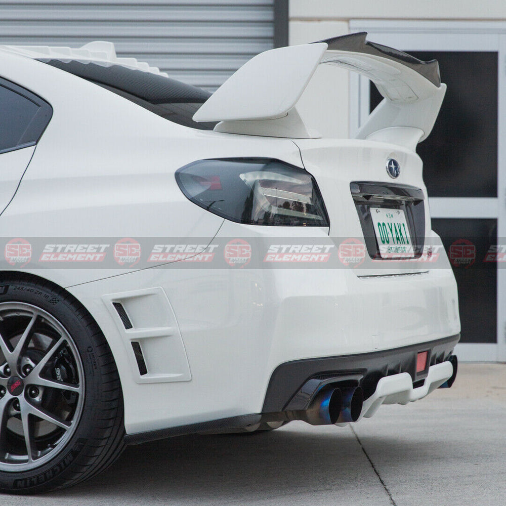 JMTAAT Rear Bumper Diffuser For 2015-2021 Subaru WRX & STI Sedan - Textured Black Lip Spats & Fin - View #4