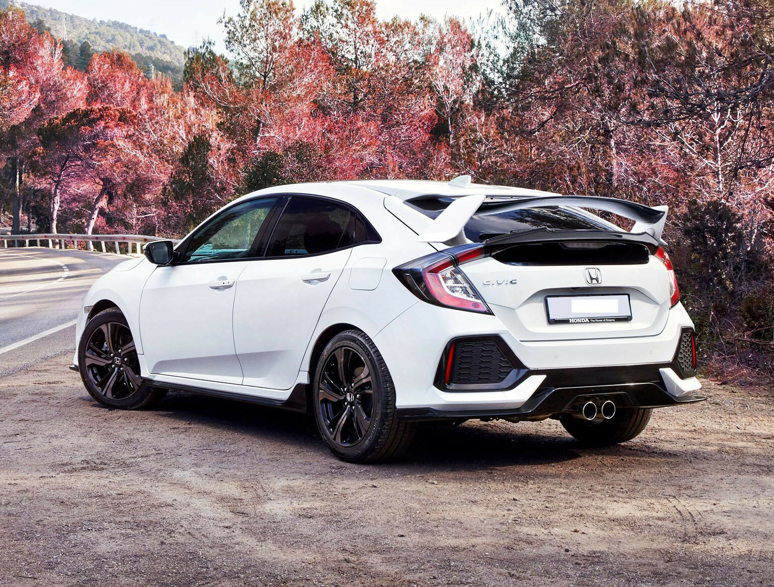 V1 Style Trunk Spoiler For 2016-2020 Honda Civic 10TH HATCHBACK (PEARL BLACK)