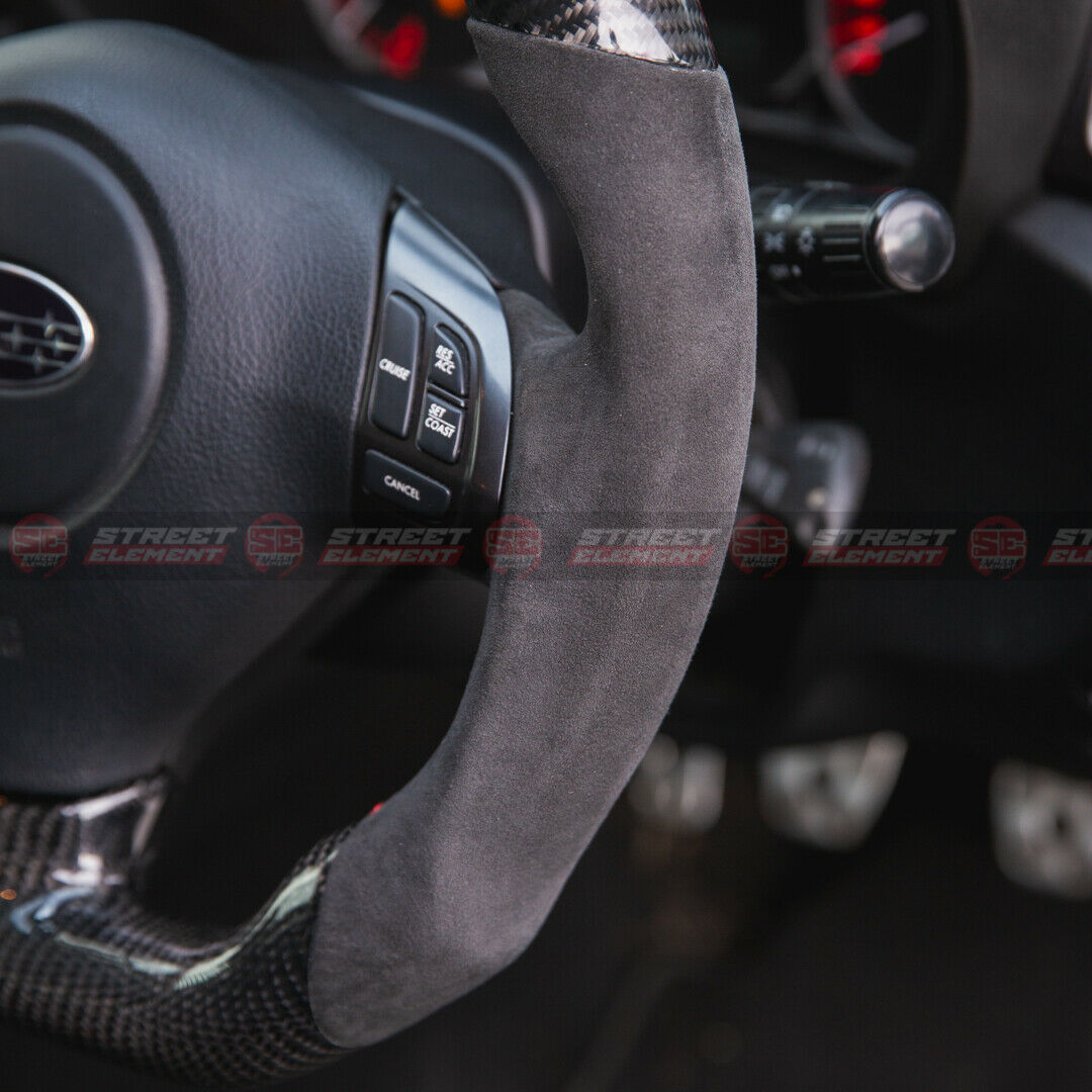 Steering Wheel For 2008-2013 Subaru Impreza WRX/STI (CARBON/LEATHER/RED STITCH)