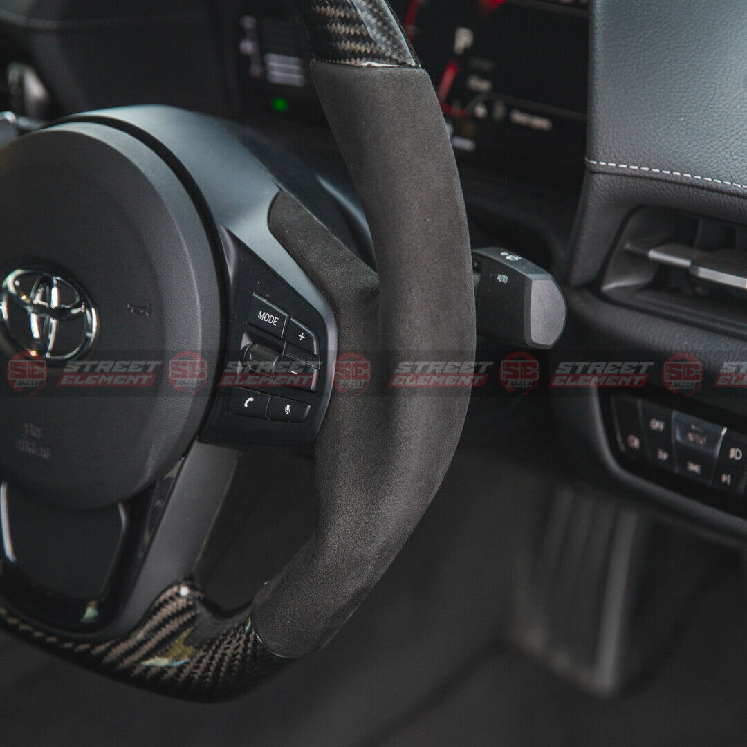 DMK Steering Wheel For 2019-2021 Toyota Supra GR (CARBON/SUEDE/YELLOW STITCH)