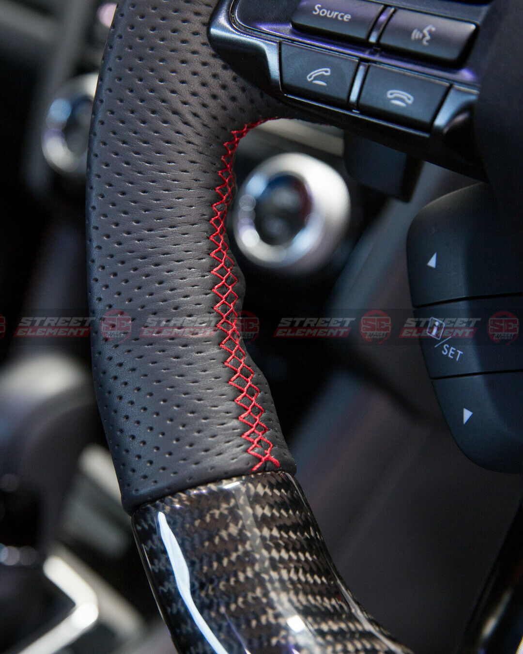 DMK Steering Wheel For 2016-2020 Subaru Levorg V1 (BLUE CARBON/LEATHER/STITCH)