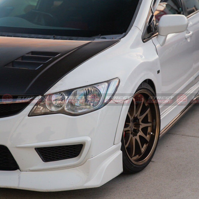 STREET ELEMENT FEEL'S Style Front Fenders & Add-On For 2007-2011 Honda FD2 Civic Type R [Unpainted]