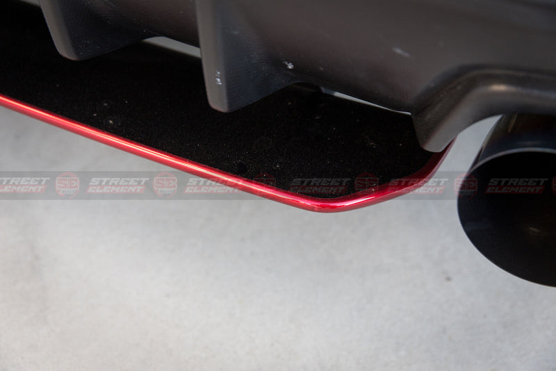 S-T Style Rear Under Diffuser For 2014-2020 Subaru WRX/STI V1 (RED ACCENT/BLACK)